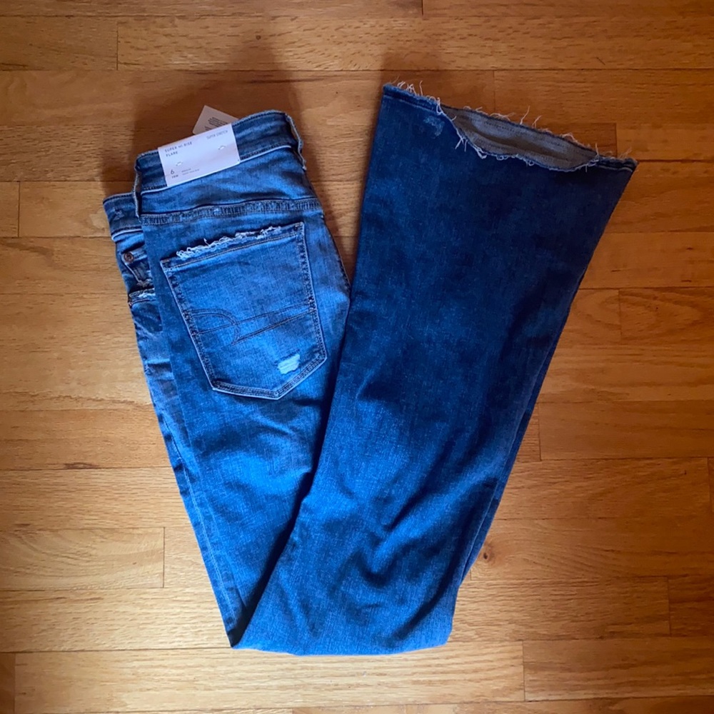 American Eagle super hi-rise flare jeans